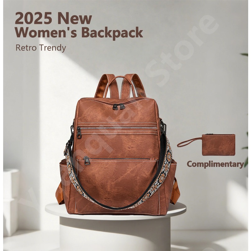 Travel Backpack Anti Theft - 2026 المرأة الجديدة بولي Leather جلد