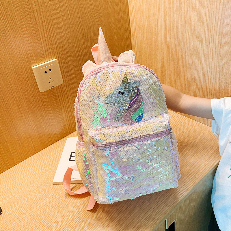 School Backpack Teen - حقيبة ظهر وردية للفتيات بتصميم وحيد
